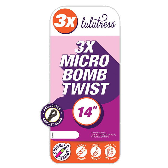 Sensationnel Lulutress Pre-Looped Crochet Braid - 3X MICRO BOMB TWIST 14"