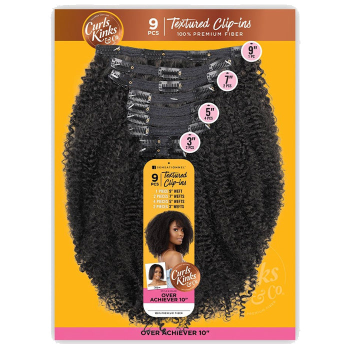 Sensationnel Curls Kinks Textured Clip-Ins 9 pcs - OVER ACHIEVER 10"