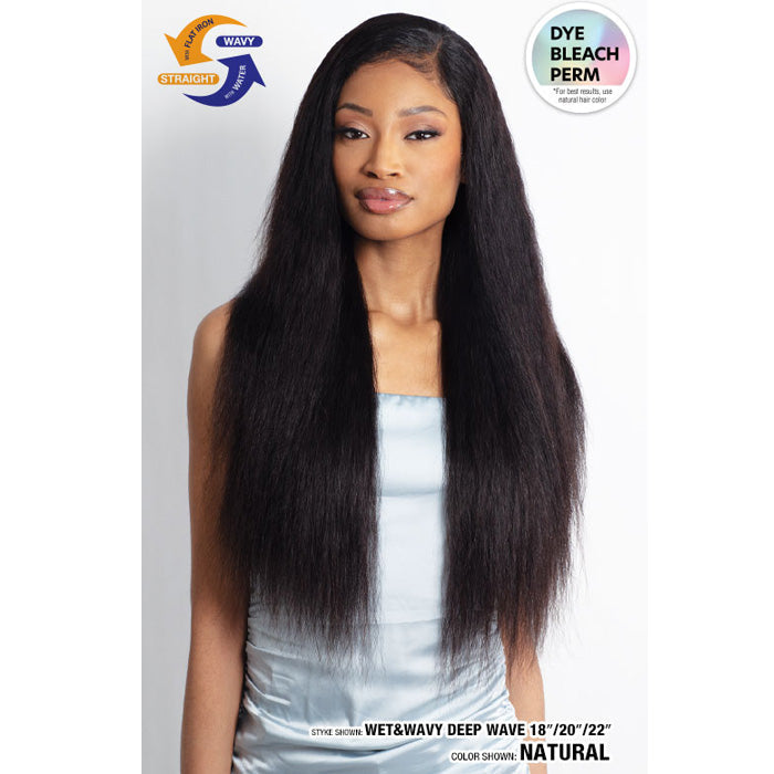 Shake N Go Glossy 100% Virgin Remy Hair HD 2x6 Hand-Tied Lace Closure - DEEP WAVE 12 - Wet & Wavy