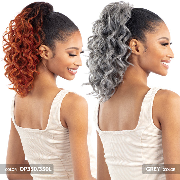 Shake N Go Que Human Hair Blend Drawstring Ponytail - Q-LOOSE DEEP 14"