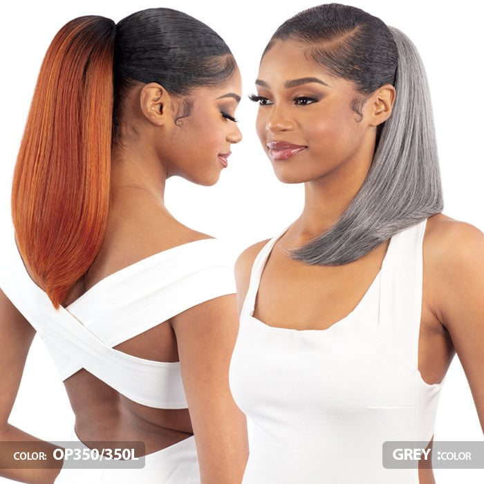 Shake N Go Que Human Hair Blend Drawstring Ponytail - Q-STRAIGHT 14"