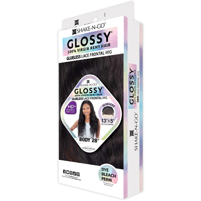Shake N Go Glossy 100% Virgin Remy Hair Glueless 13x5 HD Lace Front Wig - BODY 28"