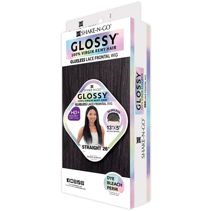 Shake N Go Glossy 100% Virgin Remy Hair Glueless 13x5 HD Lace Front Wig - STRAIGHT 26"