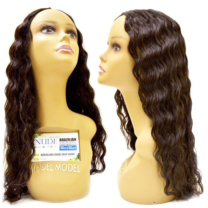 Model Model Nude Blue Virgin Remy 100% Human Hair Weaves - BRAZILIAN LOOSE DEEP WAVE 16"