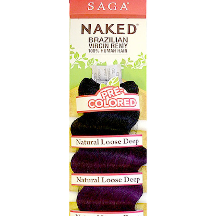 Saga Naked Brazilian Virgin Remy 100% Human Hair Weave - NATURAL LOOSE DEEP 14/16/18"