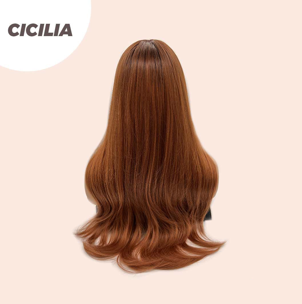 Rachel's Pick- 26 Inches Curly Copper Fashion Wig With Bangs CICILIA