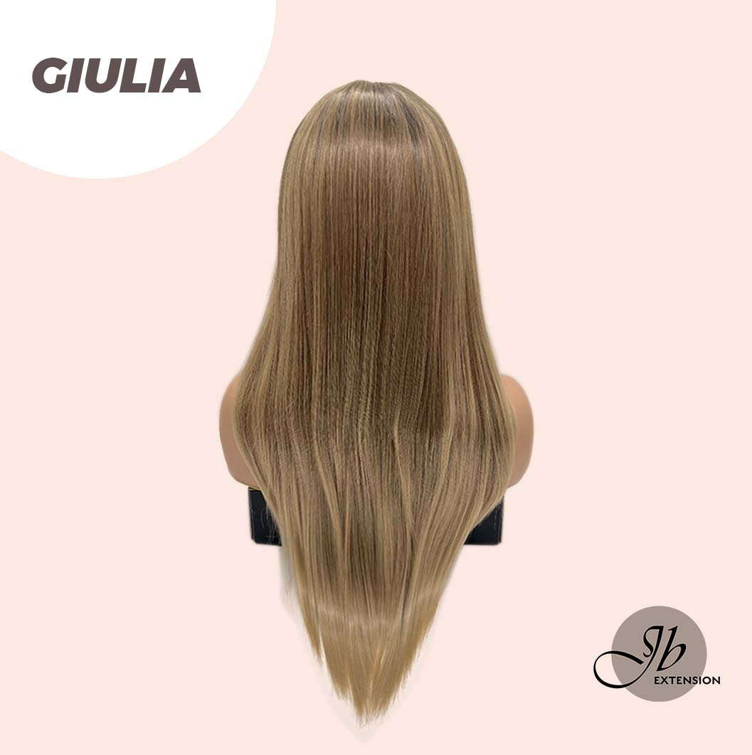 Rachel's Pick-26 Inches Straight Balayage Blonde With Dark Root Frontlace Glueless Wig GIULIA (JULIA) FREE PARTING