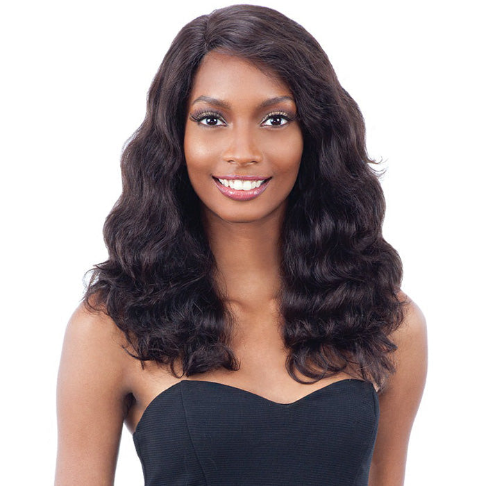 Shake-N-Go Naked Unprocessed Remy 100% Human Hair Deep Invisible L-Part Lace Front Wig - BODY WAVE