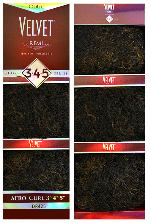 Outre Velvet 100% Remi Human Hair REMI AFRO CURL Weave 3 Pcs (Short 3.4.5 Series)
