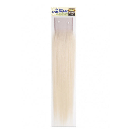 Chade Fashion Ali Naturale Human Hair Premium Blend 4X4 Yaki Straight Closure 18"