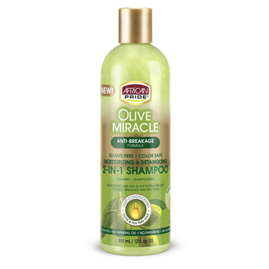 African Pride Olive Miracle 2-in-1 Shampoo Conditioner 12 oz
