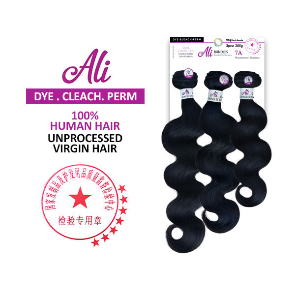 New Born Free Ali 100% Unprocessed Virgin Human Hair Brazilian Bundle 3pcs - BODY WAVE