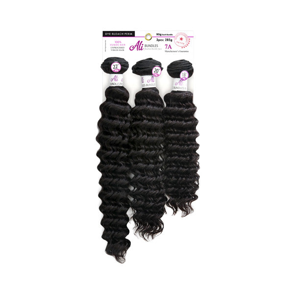 New Born Free Ali 100% Unprocessed Virgin Human Hair Brazilian Bundle 3pcs - PINEAPPLE WAVE