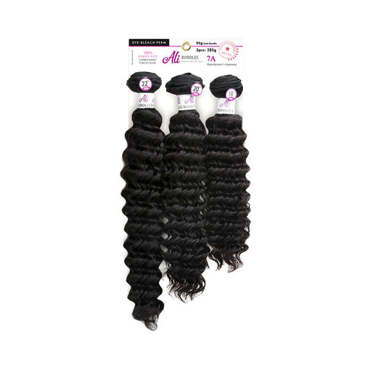 New Born Free Ali 100% Unprocessed Virgin Human Hair Brazilian Bundle 3pcs - PINEAPPLE WAVE
