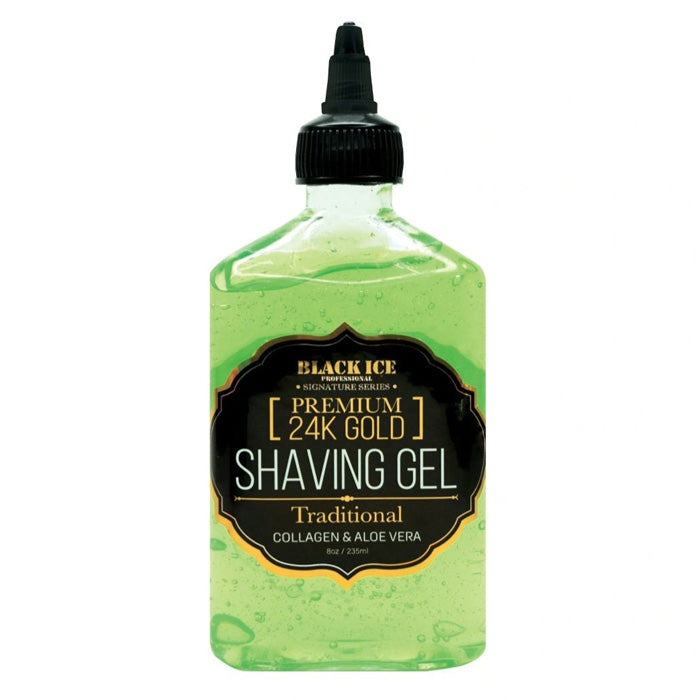 Black Ice Premium 24K Gold Shaving Gel Collagen n Aloe Vera 8oz