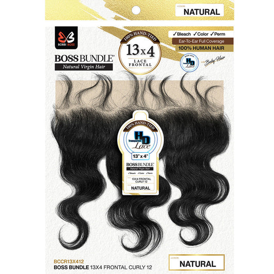 Bobbi Boss Bundle 100% Virgin Human Hair 13X4 HD Lace Closure - CURLY 12"