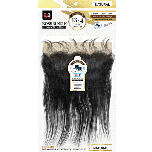 Bobbi Boss Bundle 100% Virgin Human Hair 13X4 HD Lace Closure - STRAIGHT 16"