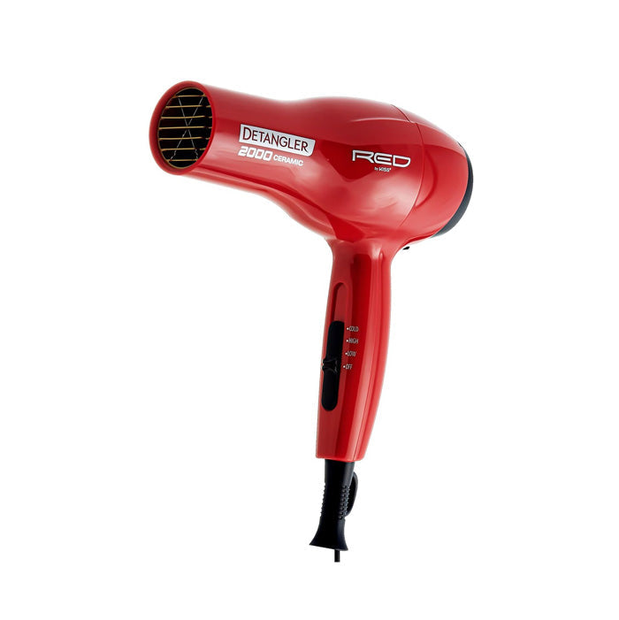 Red by Kiss Detangler 2000 Ceramin Hair Dryer - 3 Bonus Included