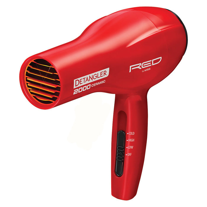 Red by Kiss Detangler 2000 Ceramin Hair Dryer - 3 Bonus Included