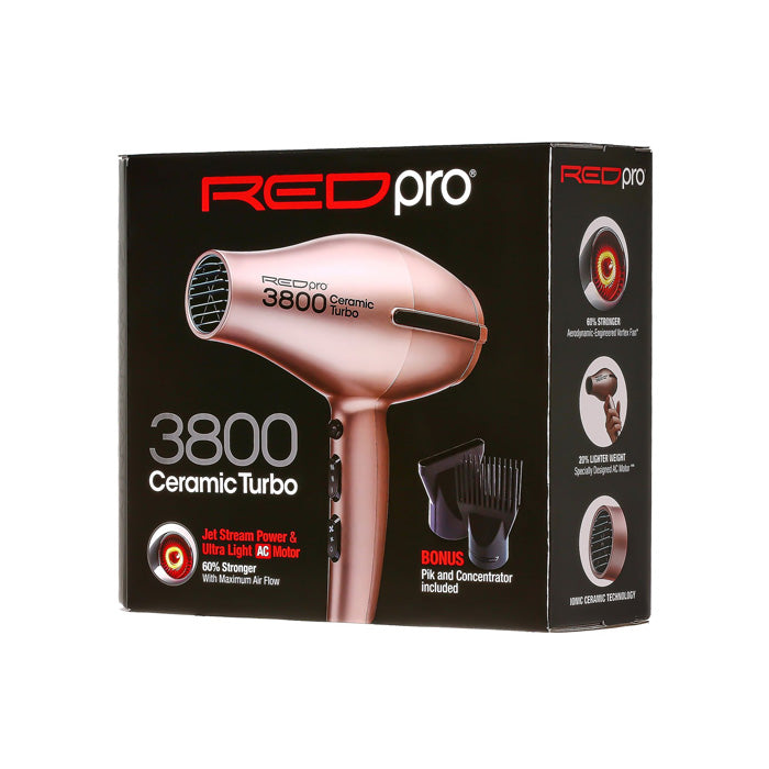Red Pro 3800 Ceramic Jet Stream Power Turbo Hair Dryer