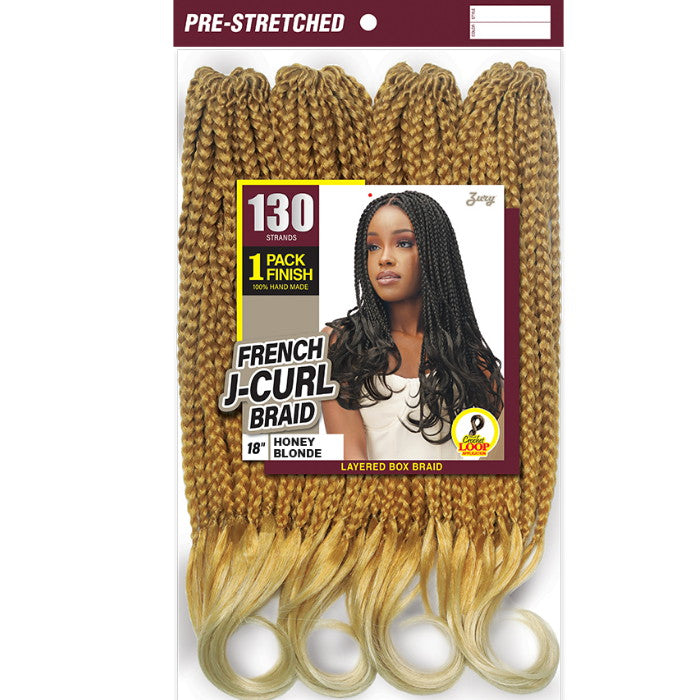 Zury Sis Loop Crochet Braids 100% Hand-Made - FRENCH J CURL BRAID 18" 130 STRANDS