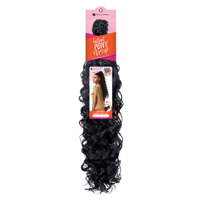 Sensationnel Synthetic Ponytail Instant Pony Wrap Braided Loose Deep 26"