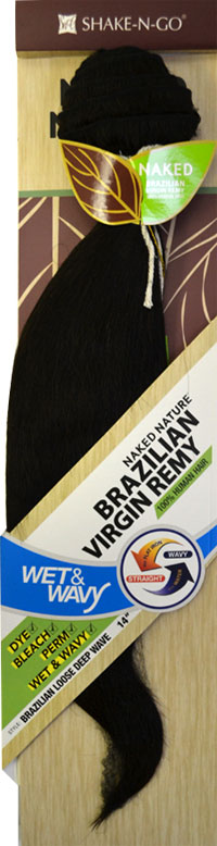 Shake-N-Go Naked 100% HH BRAZILIAN LOOSE DEEP WAVE 12/14/16/18 Inch (Wet & Wavy)