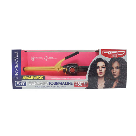 RED by Kiss Ceramic Tourmaline Professional Curling Iron 5/8"