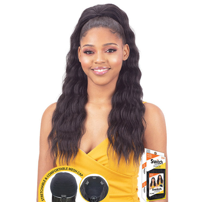 Model Model Switch Drawstring Full Cap 2 In 1 Half Wig - FLING