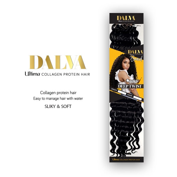 Ultima Dalva Collagen Protein Hair Crochet Braids - DEEP TWIST BULK BRAID 18"