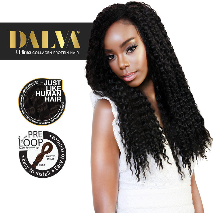 Dalva Ultima Collagen Protein Hair Pre-Looped Crochet Braid - RIPPLE WAVE 14/18"