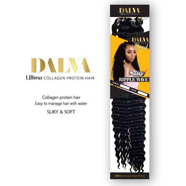 Ultima Dalva Collagen Protein Hair Crochet Braid - RIPPLE WAVE BULK BRAID 18"