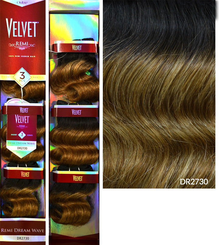 Outre Velvet Short Series 100% Remi Human Hair Weave - DREAM WAVE 3 Pcs