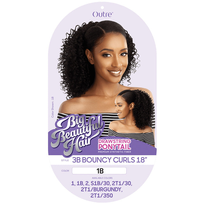 Outre Big Beautiful Hair Drawstring Ponytail 3B BOUNCY CURLS 18"