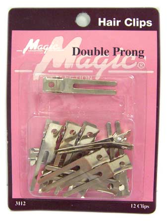 Magic Double Prong Hair Clips 12 Clips