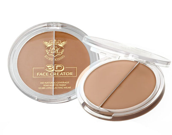 Ruby Kisses 3D Face Creator Duo Foundation & Concealer Buildable Coverage - FOUNDATION CREAM