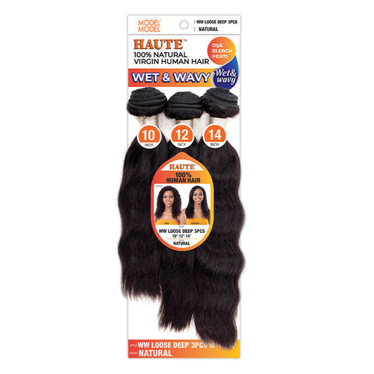 Model Model Haute 100% Virgin Human Hair Wet & Wavy Weave 3pc - LOOSE DEEP