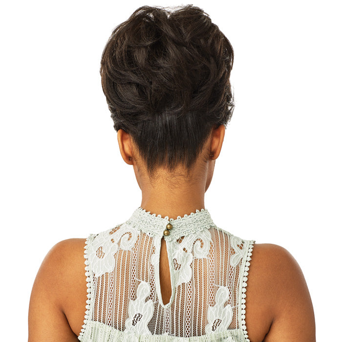 Sensationnel 100% Premium Fiber Instant Bun with Bangs EVONNE