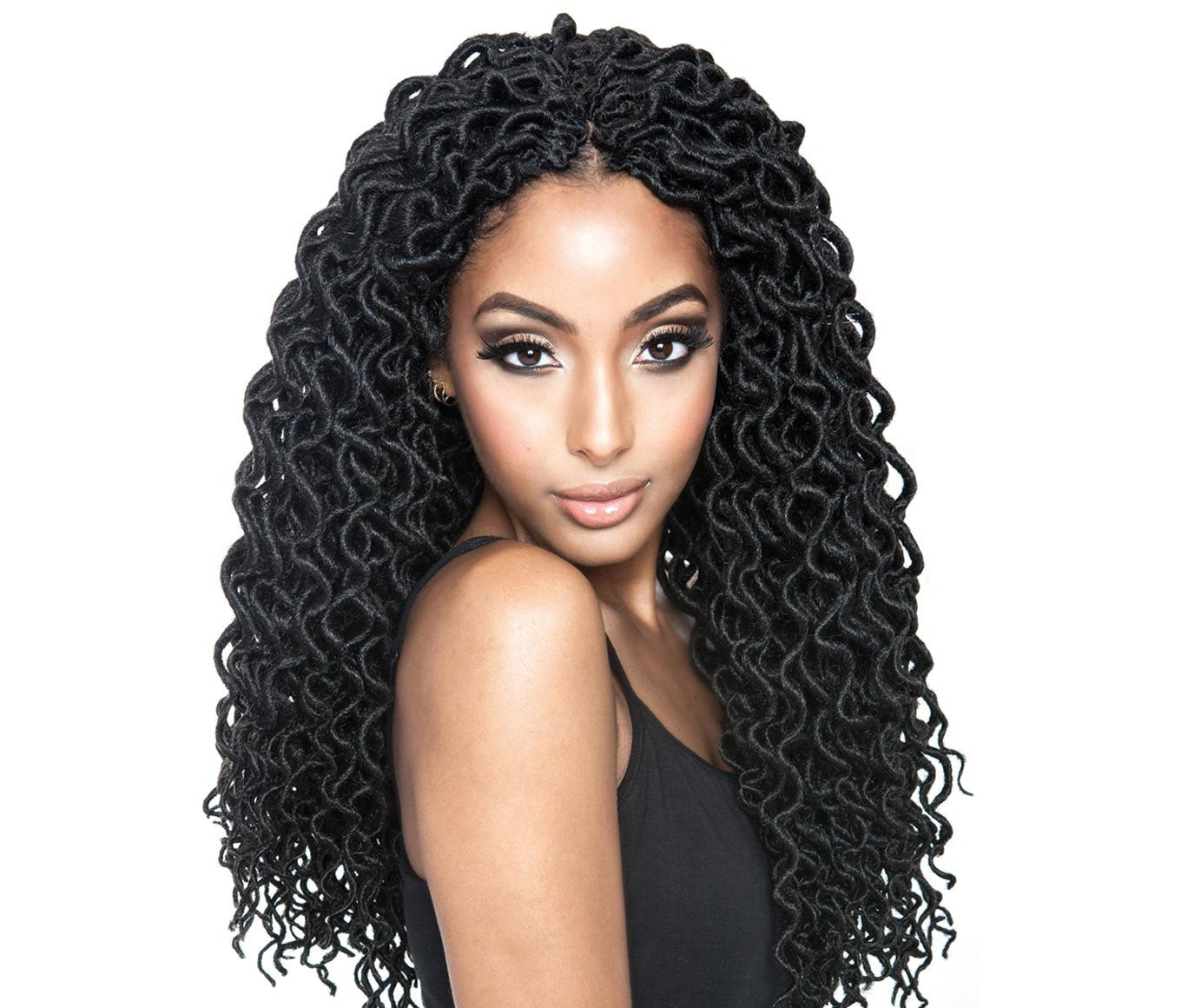 Mane Afri-Naptural Crochet Loop Braid - CURLED FAUX LOCS 18"