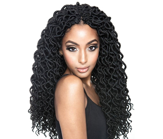 Mane Afri-Naptural Crochet Loop Braid - CURLED FAUX LOCS 18"