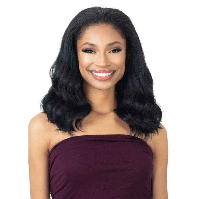 Freetress Equal Natural Me Drawstring Fullcap Half Wig - NATURAL PRESSED WAVES