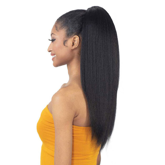 Freetress Equal Natural Me Drawstring Fullcap Half Wig - NATURAL PRESSED YAKY