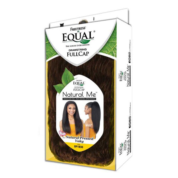 Freetress Equal Natural Me Drawstring Fullcap Half Wig - NATURAL PRESSED YAKY