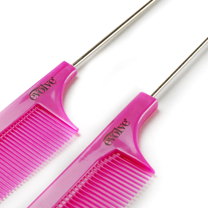 Firstline Evolve 2-Pack Metal Tip Rat Tail Comb