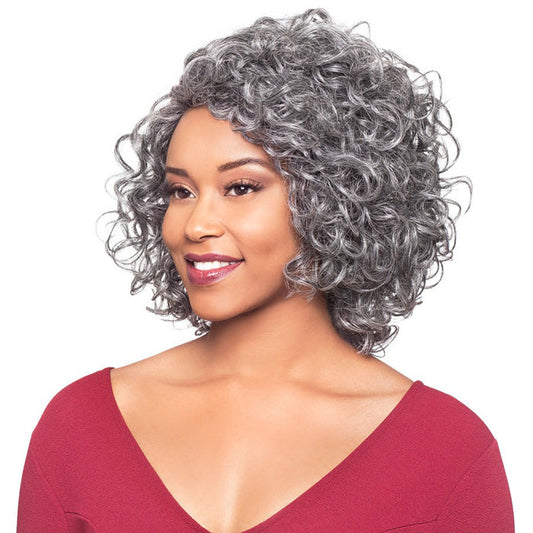 Foxy Silver Human Hair Blend Lace Part Wig - MARVA