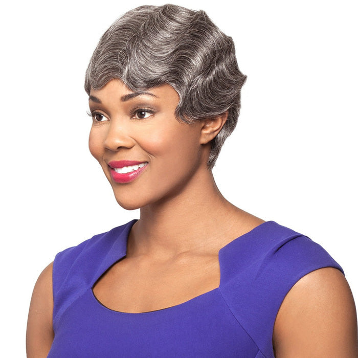 Foxy Silver Human Hair Wig - NANCY