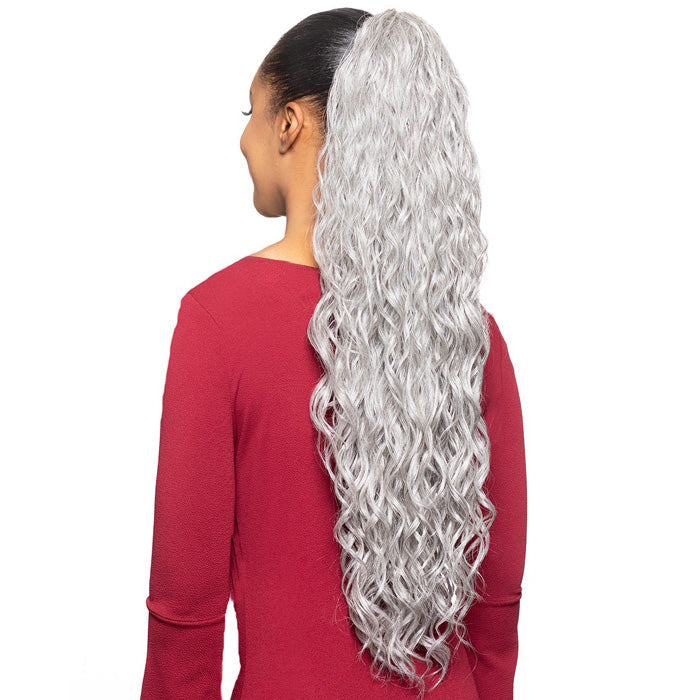 Foxy Silver Drawstring Ponytail - DS17