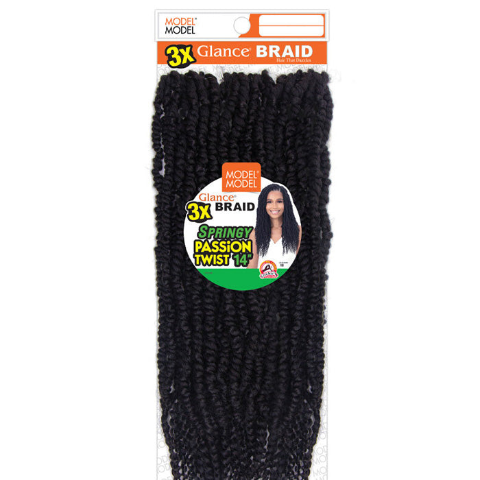 Model Model Pre-Looped Crochet Braids - 3X SPRINGY PASSION TWIST 14"