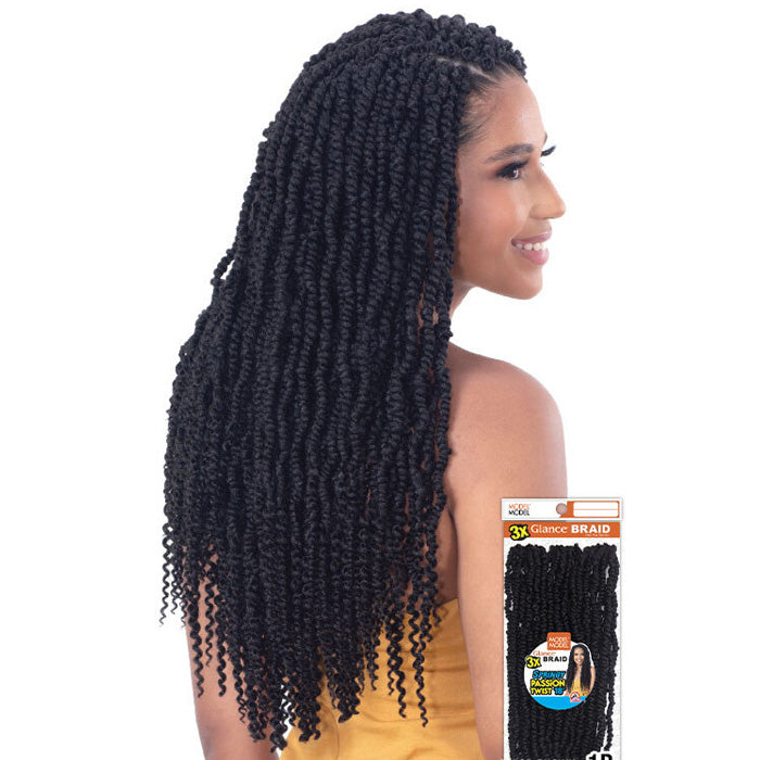 Model Model Glance Pre-Looped Crochet Braids - 3X SPRINGY PASSION TWIST 18"