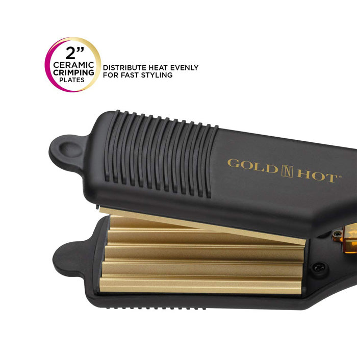 Gold N Hot Gold Tone Crimping Iron 2 Inch